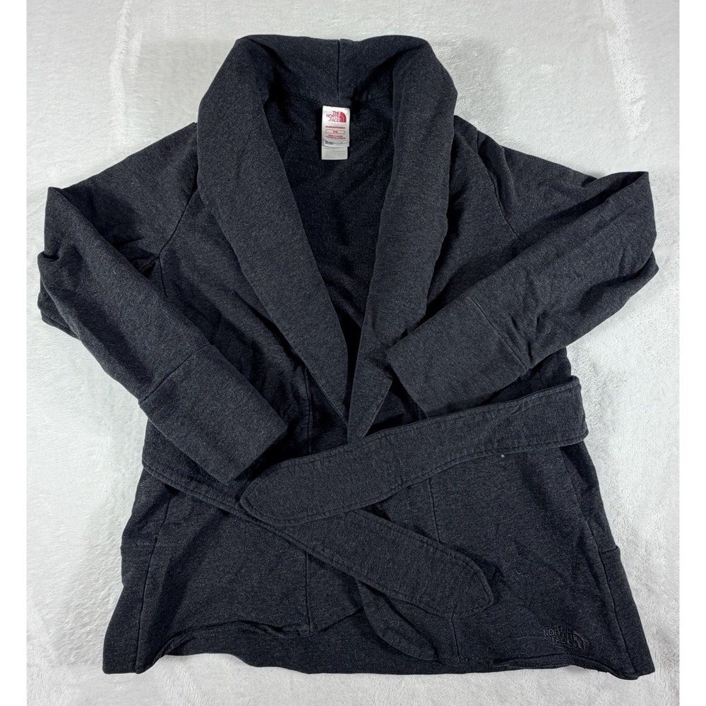 The North Face Cardigan Women's Sz M Dark Gray Wrap Front Open
